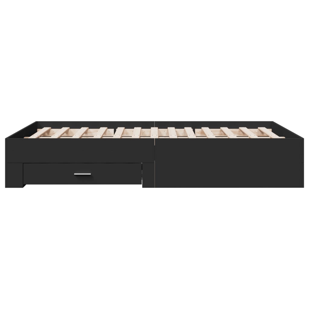 Bed Frame with Drawers without Mattress Black 135x190 cm Double