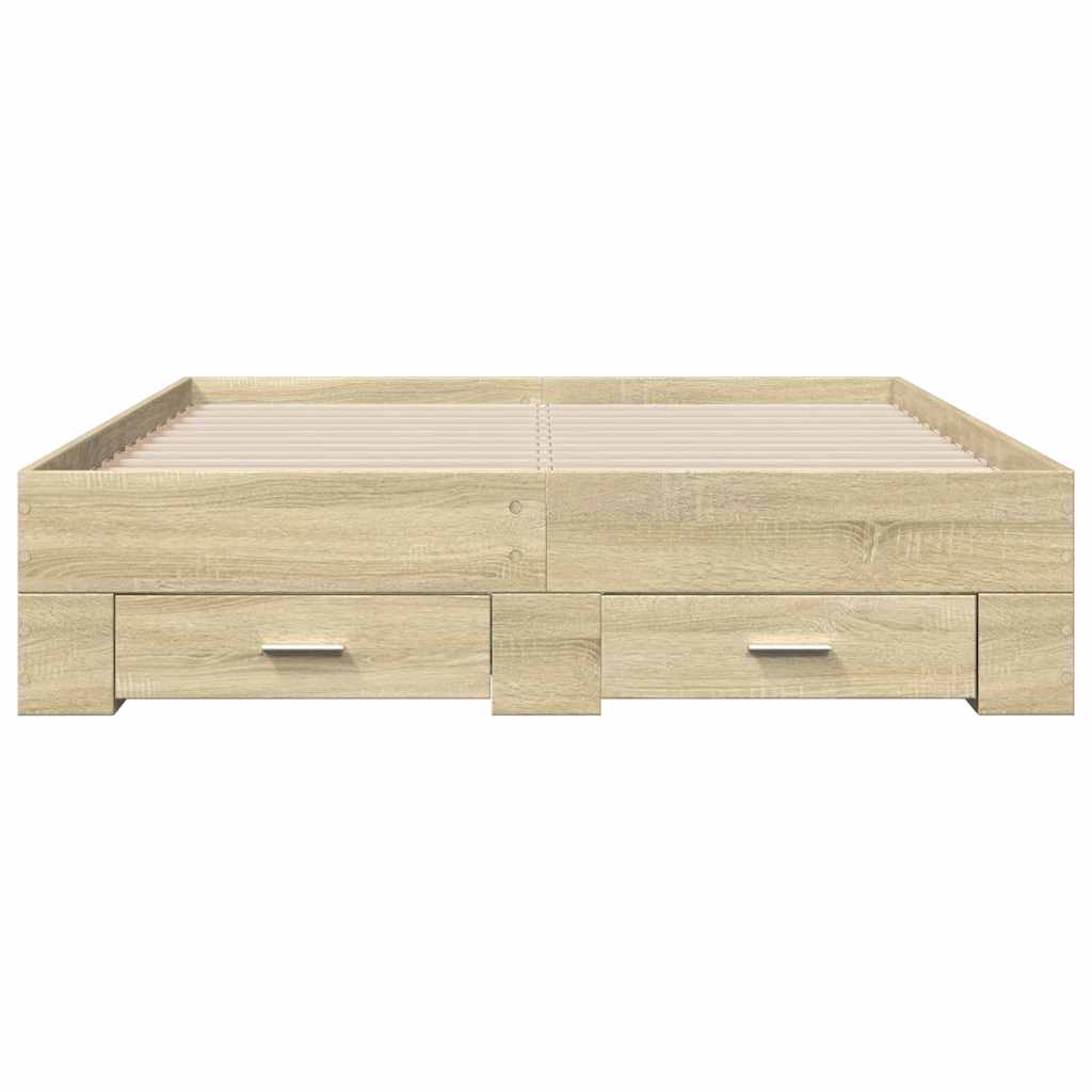 Modern Wooden Double Size 135cm Bed Frame Base With Storage Drawers Wood Beds