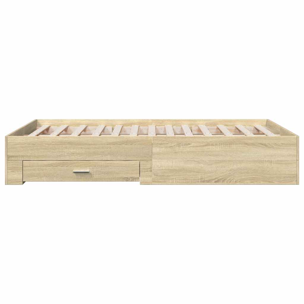 Modern Wooden Double Size 135cm Bed Frame Base With Storage Drawers Wood Beds