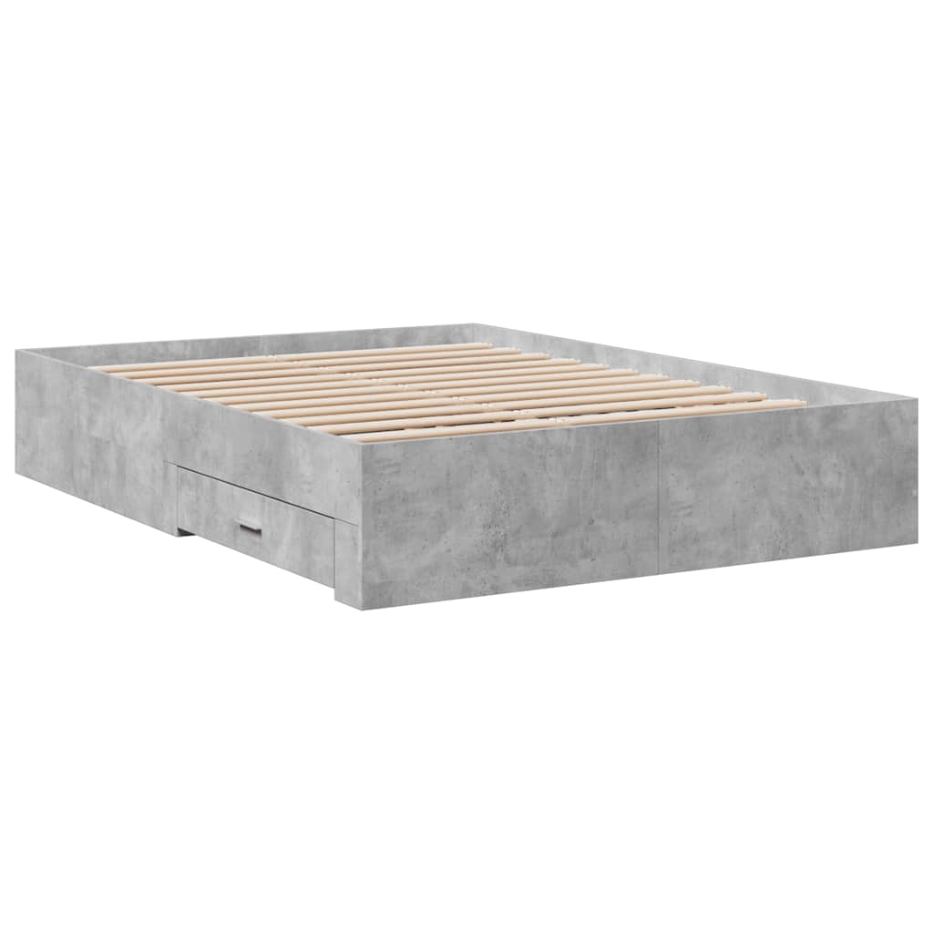 Modern Wooden Double Size 135cm Bed Frame Base With Storage Drawers Wood Beds