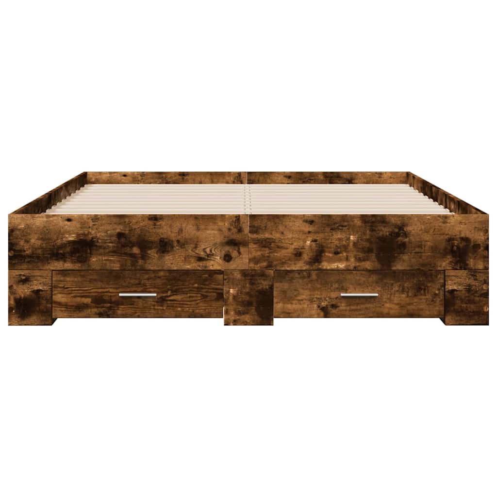 Modern Wooden Double Size 135cm Bed Frame Base With Storage Drawers Wood Beds