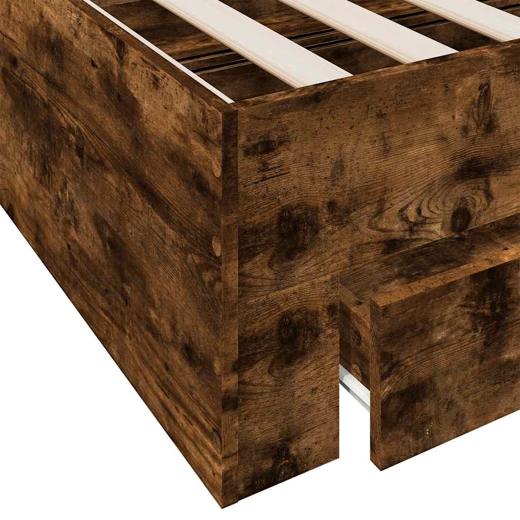 Modern Wooden Double Size 135cm Bed Frame Base With Storage Drawers Wood Beds