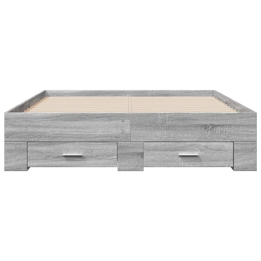 Modern Wooden Double Size 135cm Bed Frame Base With Storage Drawers Wood Beds
