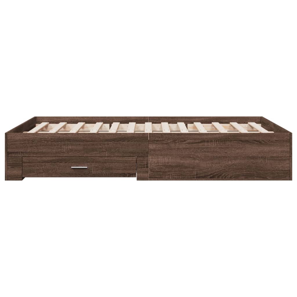 Modern Wooden Double Size 135cm Bed Frame Base With Storage Drawers Wood Beds