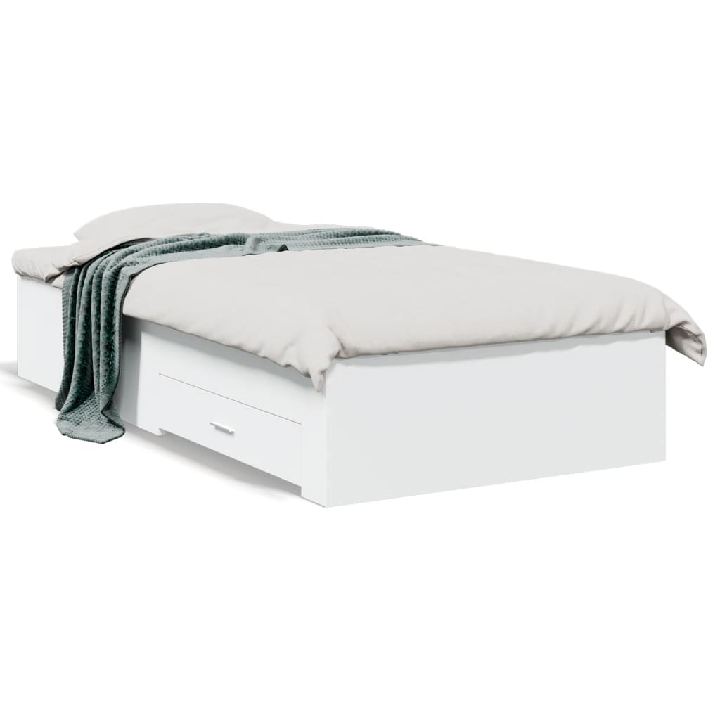 Modern Wooden Single Size 90cm Bed Frame Base With Storage Drawers Wood Beds