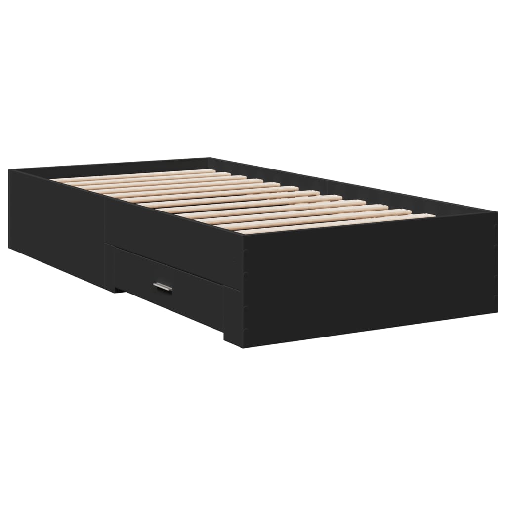 Modern Wooden Single Size 90cm Bed Frame Base With Storage Drawers Wood Beds