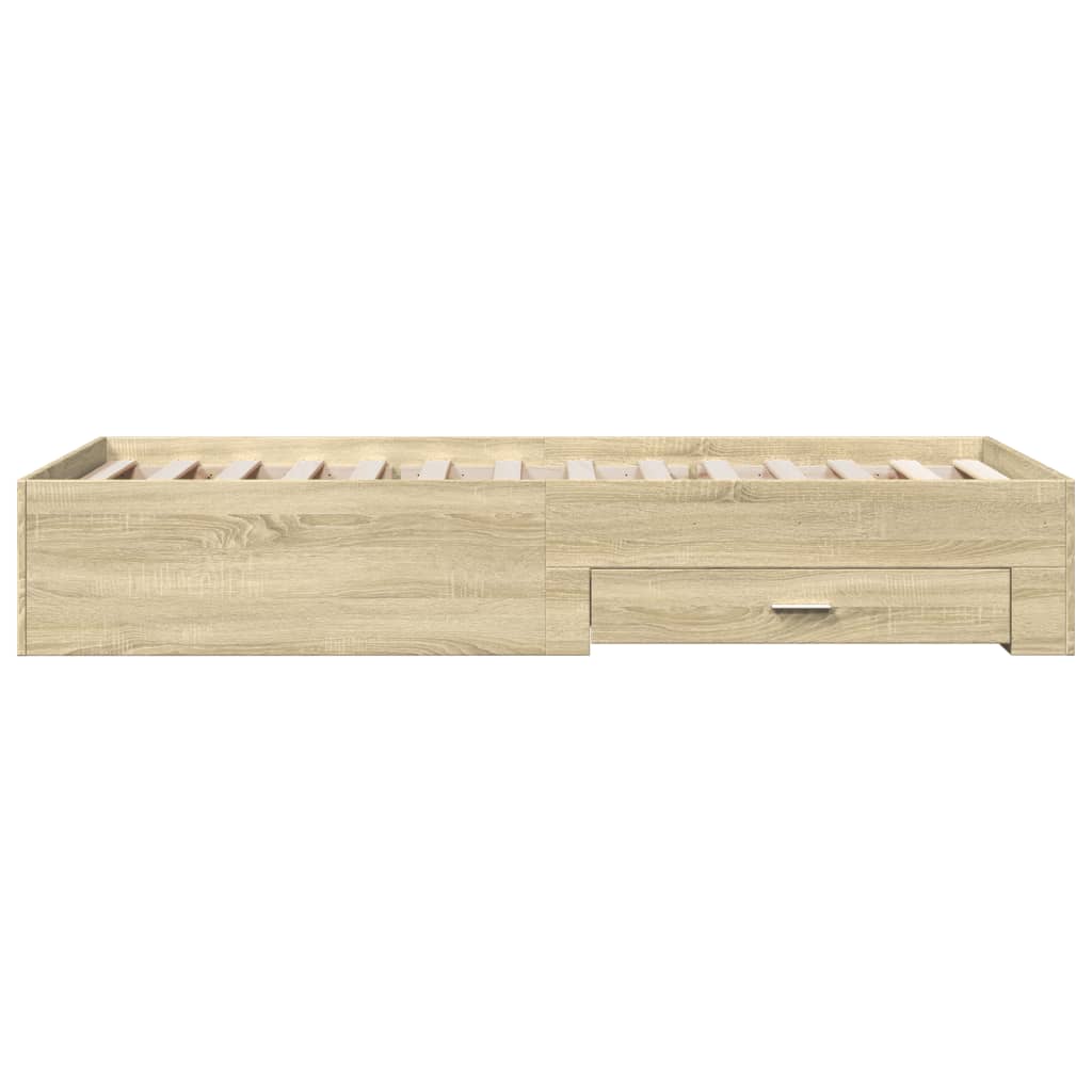 Modern Wooden Single Size 90cm Bed Frame Base With Storage Drawers Wood Beds