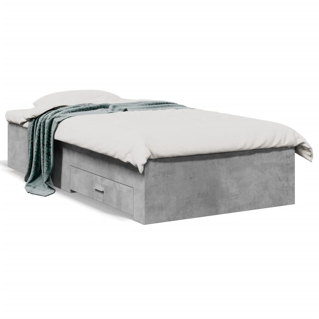 Modern Wooden Single Size 90cm Bed Frame Base With Storage Drawers Wood Beds