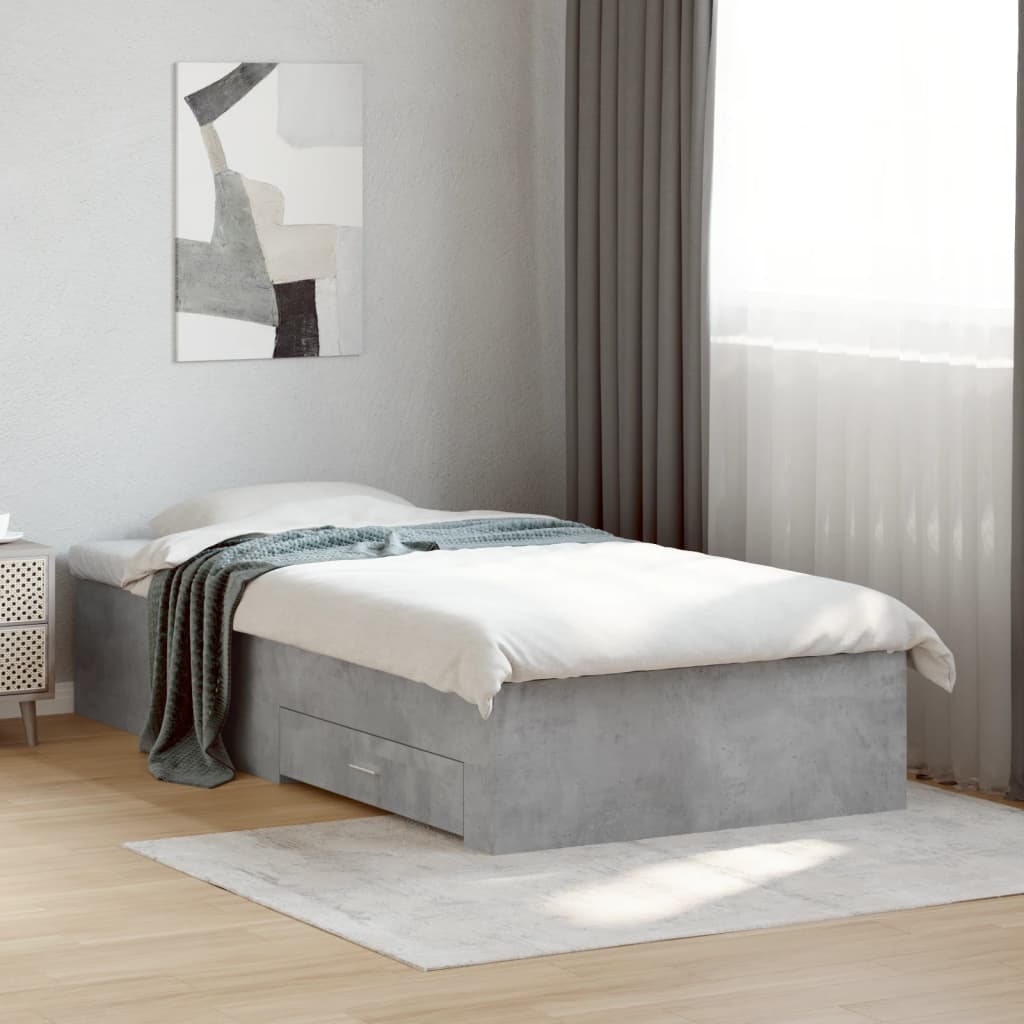 Modern Wooden Single Size 90cm Bed Frame Base With Storage Drawers Wood Beds