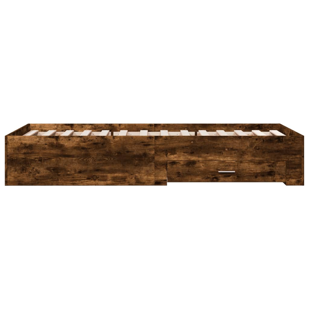 Modern Wooden Single Size 90cm Bed Frame Base With Storage Drawers Wood Beds