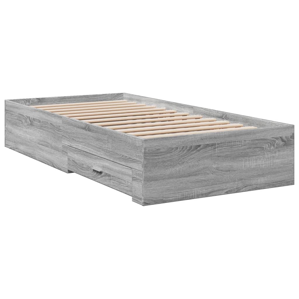 Modern Wooden Single Size 90cm Bed Frame Base With Storage Drawers Wood Beds