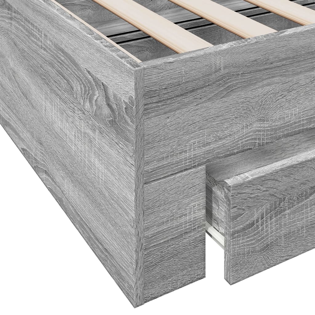 Modern Wooden Single Size 90cm Bed Frame Base With Storage Drawers Wood Beds