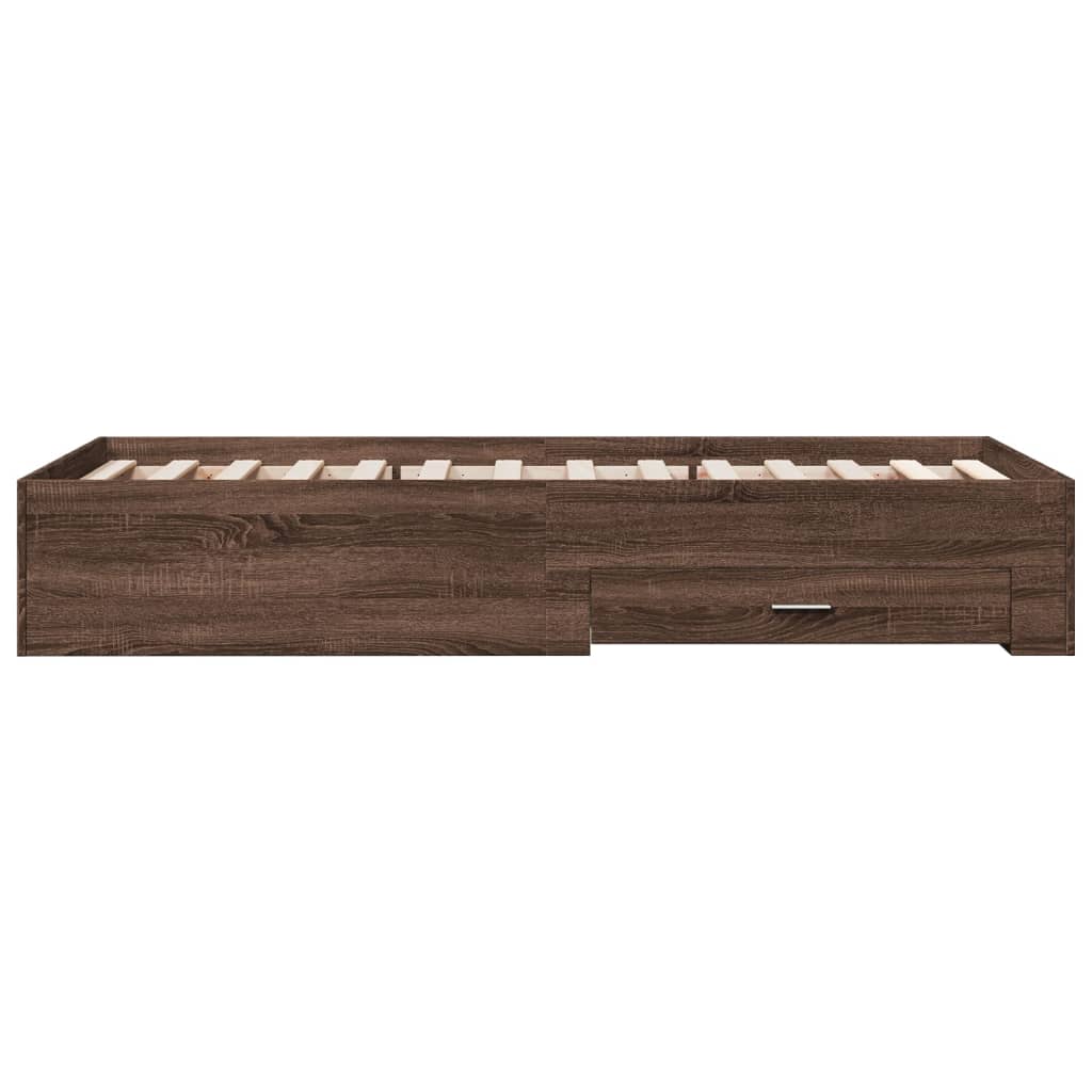 Modern Wooden Single Size 90cm Bed Frame Base With Storage Drawers Wood Beds
