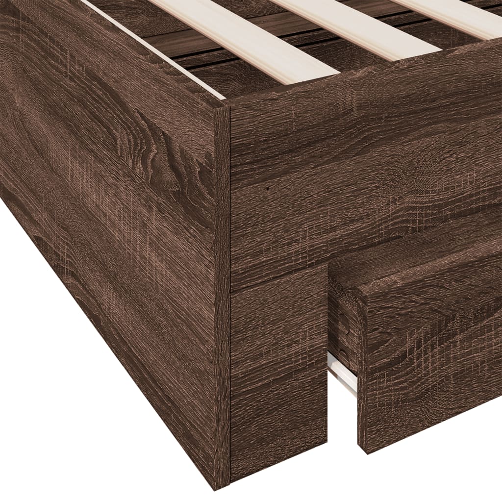 Modern Wooden Single Size 90cm Bed Frame Base With Storage Drawers Wood Beds