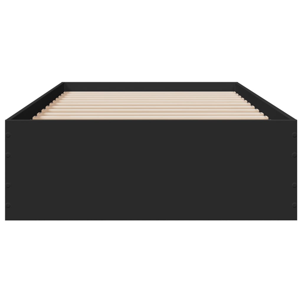 Bed Frame with Drawers without Mattress Black 75x190 cm Small Single