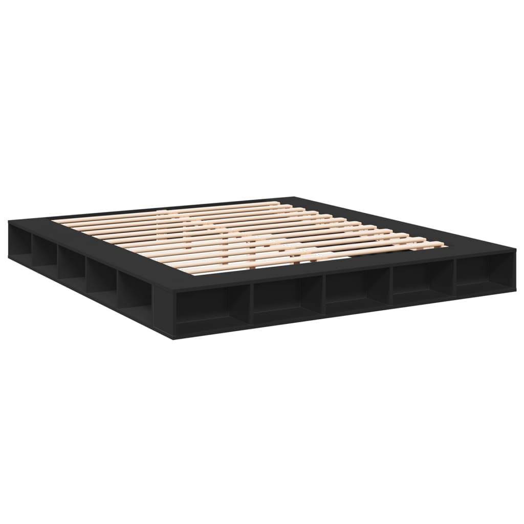 Modern Wooden Emperor Size 2m Bed Frame Base With Under Storage Compartments
