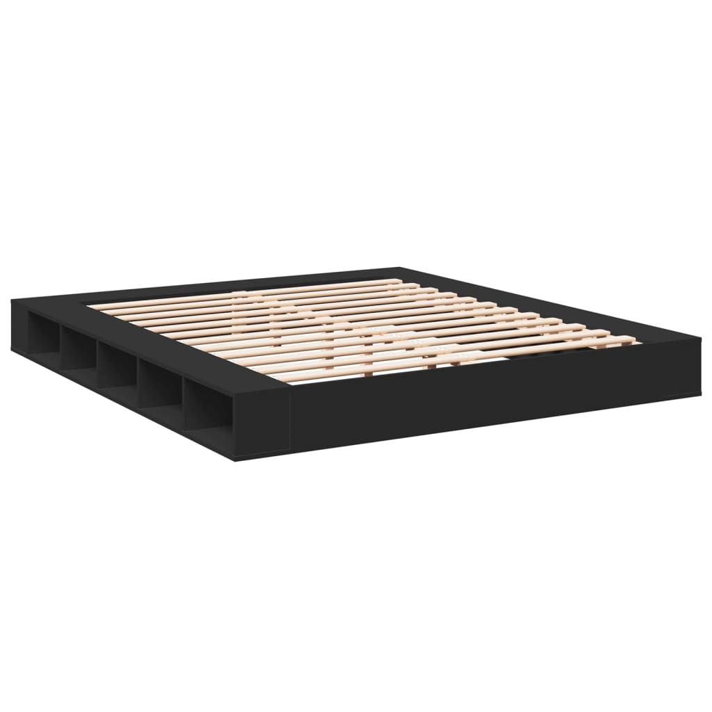 Modern Wooden Emperor Size 2m Bed Frame Base With Under Storage Compartments