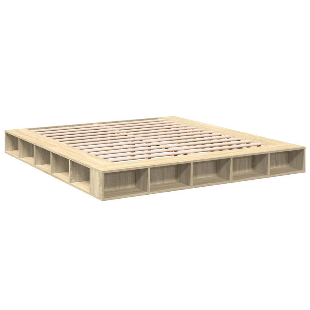 Modern Wooden Emperor Size 2m Bed Frame Base With Under Storage Compartments