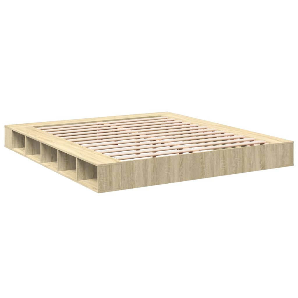 Modern Wooden Emperor Size 2m Bed Frame Base With Under Storage Compartments
