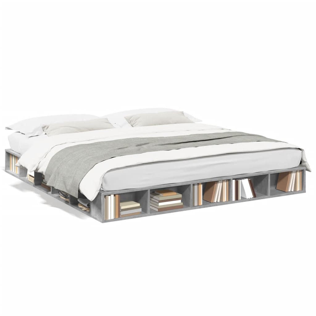 Modern Wooden Emperor Size 2m Bed Frame Base With Under Storage Compartments