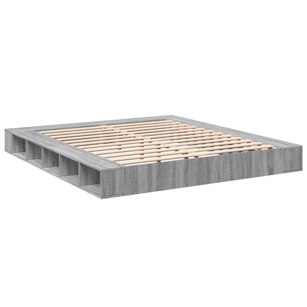 Modern Wooden Emperor Size 2m Bed Frame Base With Under Storage Compartments