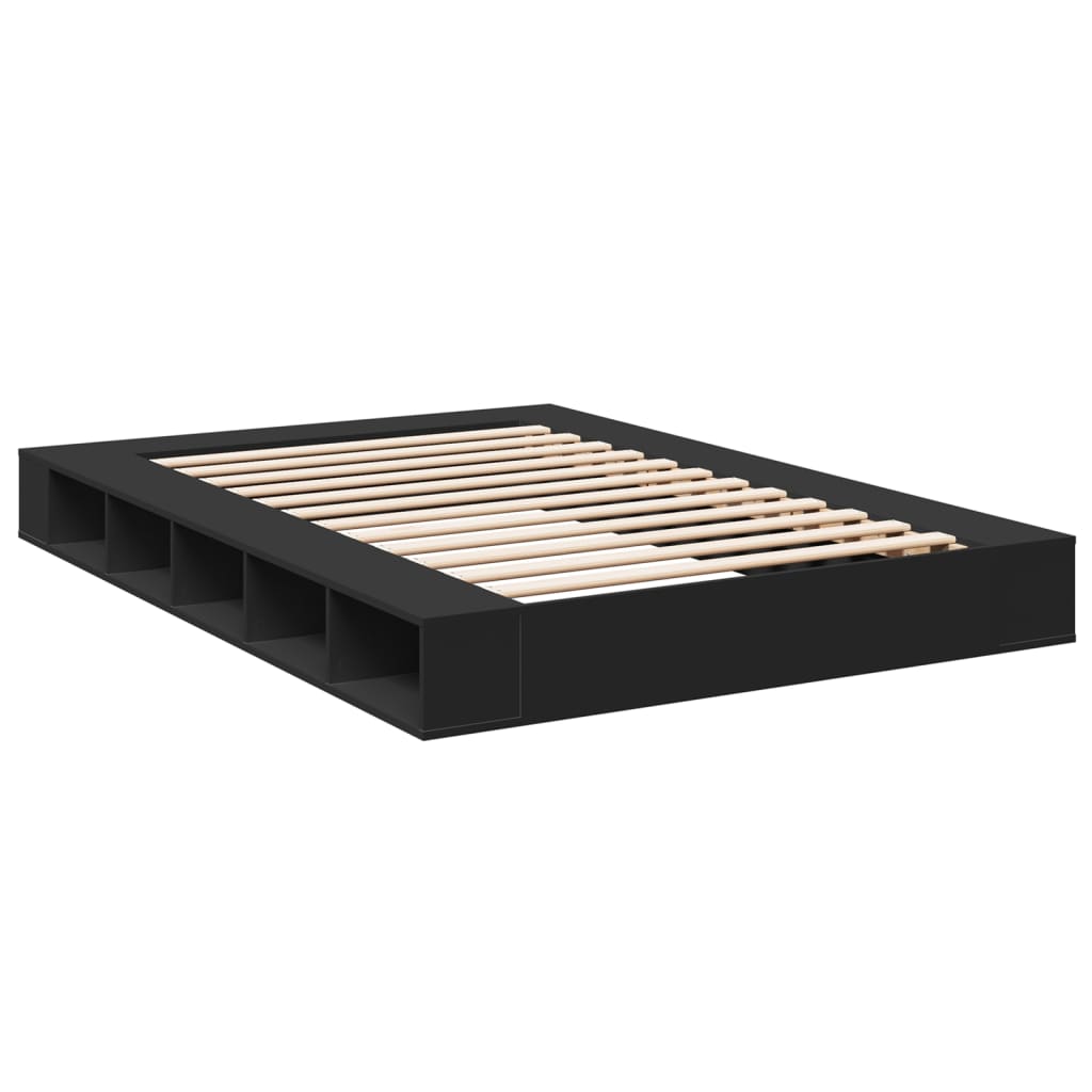 Modern Wooden Queen Size 160cm Bed Frame Base With Under Storage Compartments