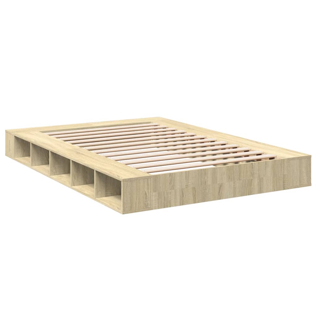 Modern Wooden Queen Size 160cm Bed Frame Base With Under Storage Compartments