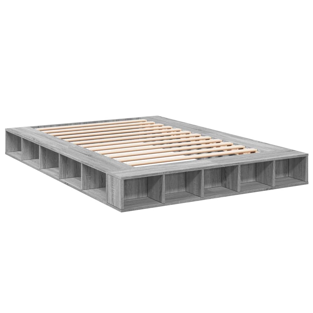 Modern Wooden Queen Size 160cm Bed Frame Base With Under Storage Compartments
