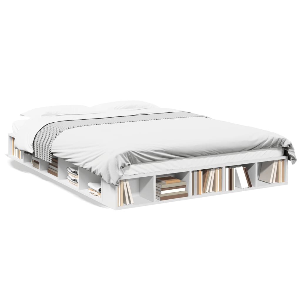 Modern Wooden King Size 150cm Bed Frame Base With Under Storage Compartments