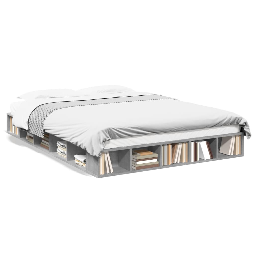 Modern Wooden King Size 150cm Bed Frame Base With Under Storage Compartments