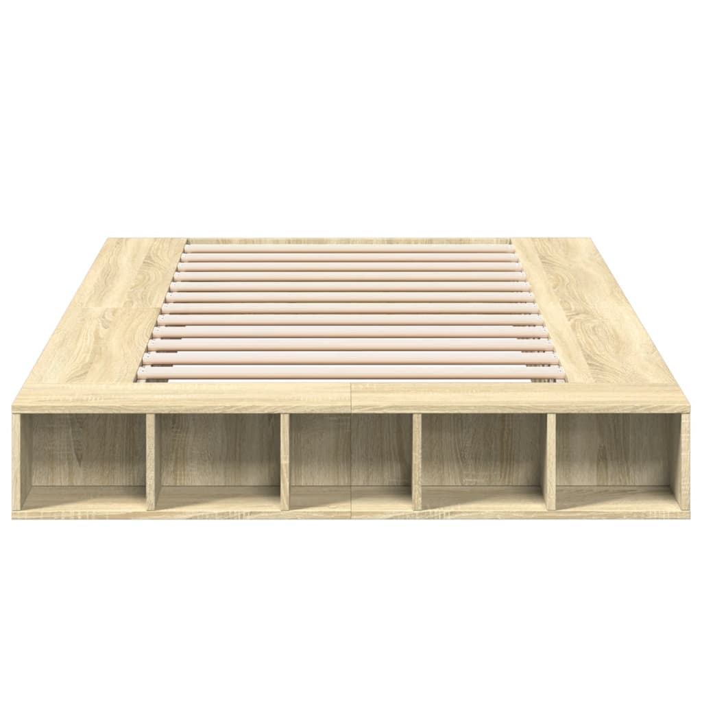 Modern Wooden Double Size 135cm Bed Frame Base With Under Storage Compartments