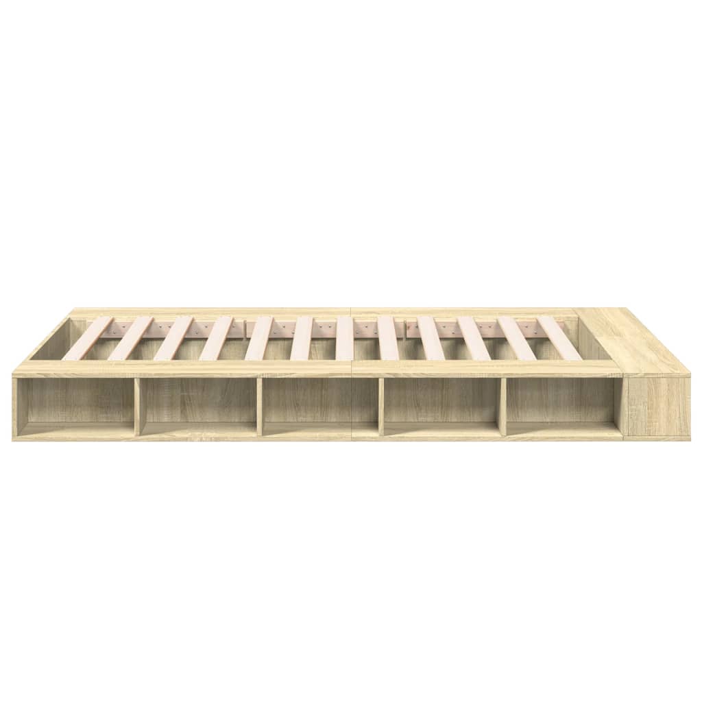Modern Wooden Double Size 135cm Bed Frame Base With Under Storage Compartments