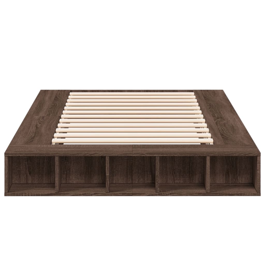 Modern Wooden Double Size 135cm Bed Frame Base With Under Storage Compartments
