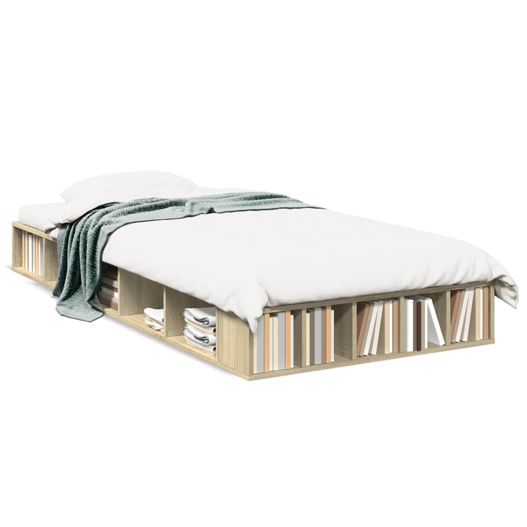 Bed Frame without Mattress Sonoma Oak 90x200 cm