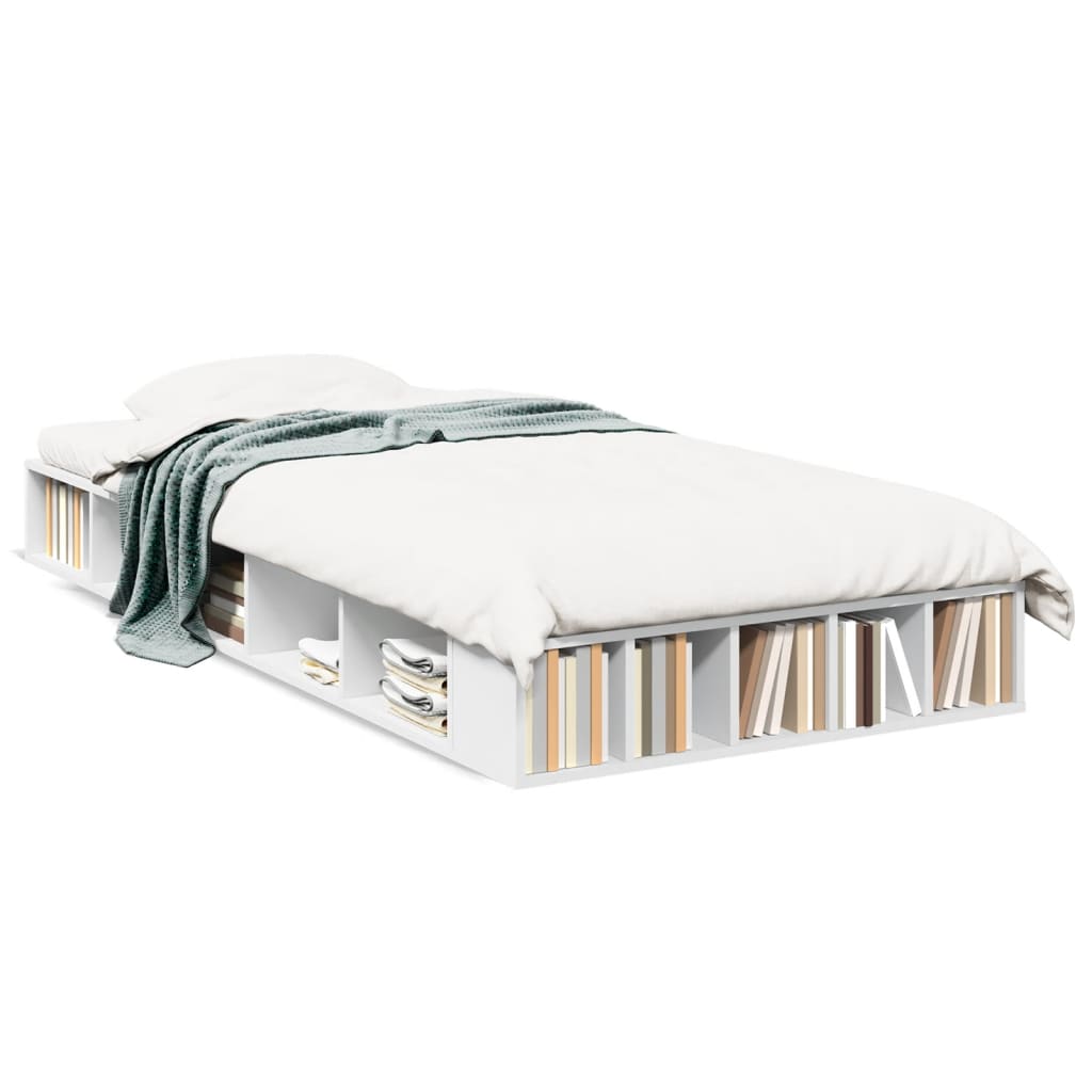 Modern Wooden Single Size 90cm Bed Frame Base With Under Storage Compartments