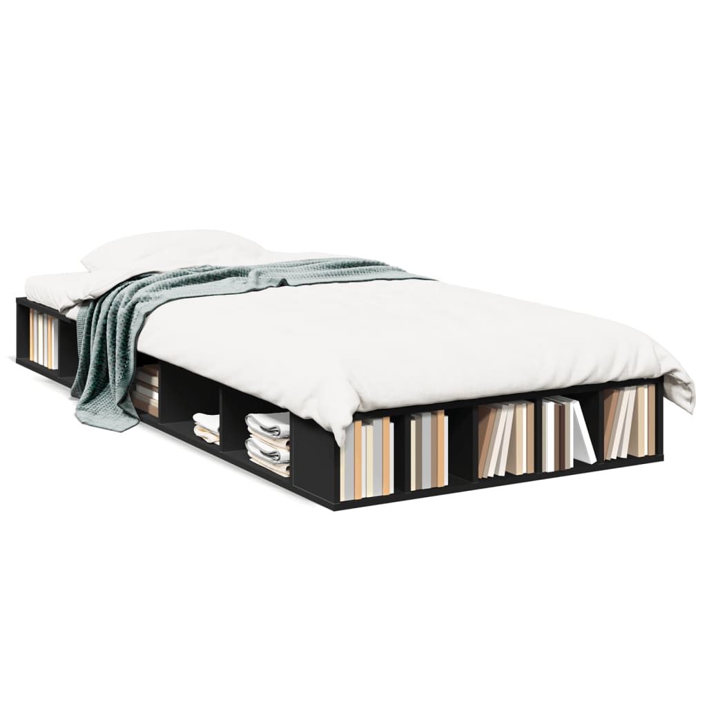 Bed Frame without Mattress Black 90x190 cm Single