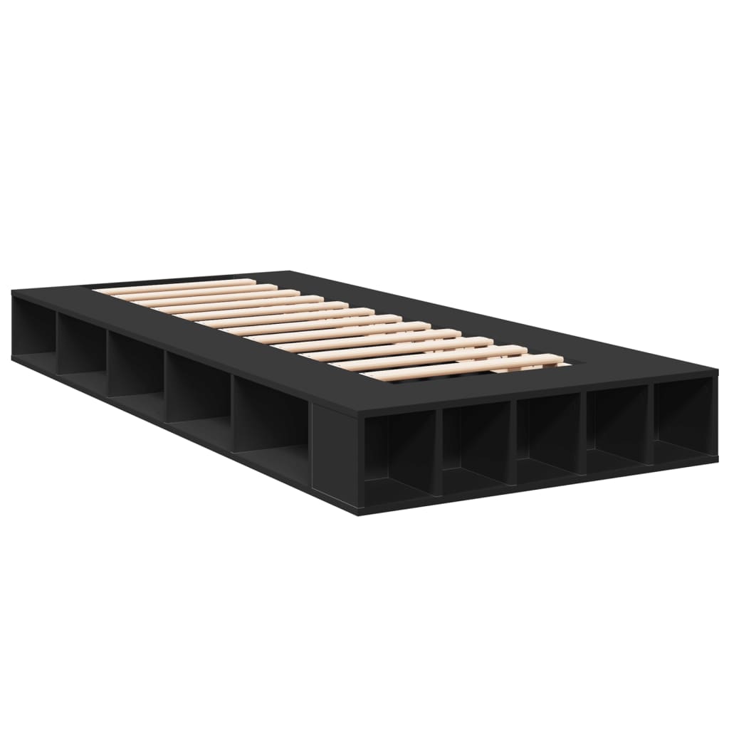 Modern Wooden Single Size 90cm Bed Frame Base With Under Storage Compartments