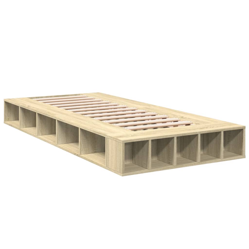 Modern Wooden Single Size 90cm Bed Frame Base With Under Storage Compartments