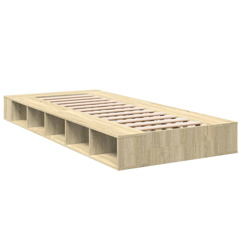Modern Wooden Single Size 90cm Bed Frame Base With Under Storage Compartments