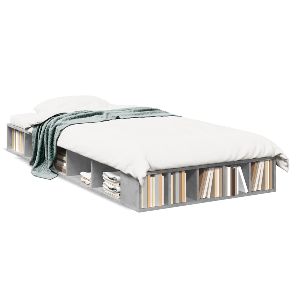 Modern Wooden Single Size 90cm Bed Frame Base With Under Storage Compartments
