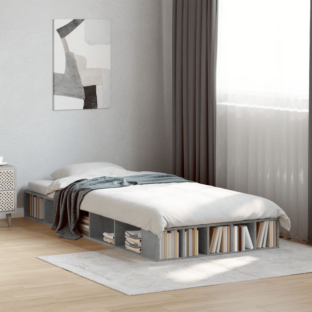 Modern Wooden Single Size 90cm Bed Frame Base With Under Storage Compartments