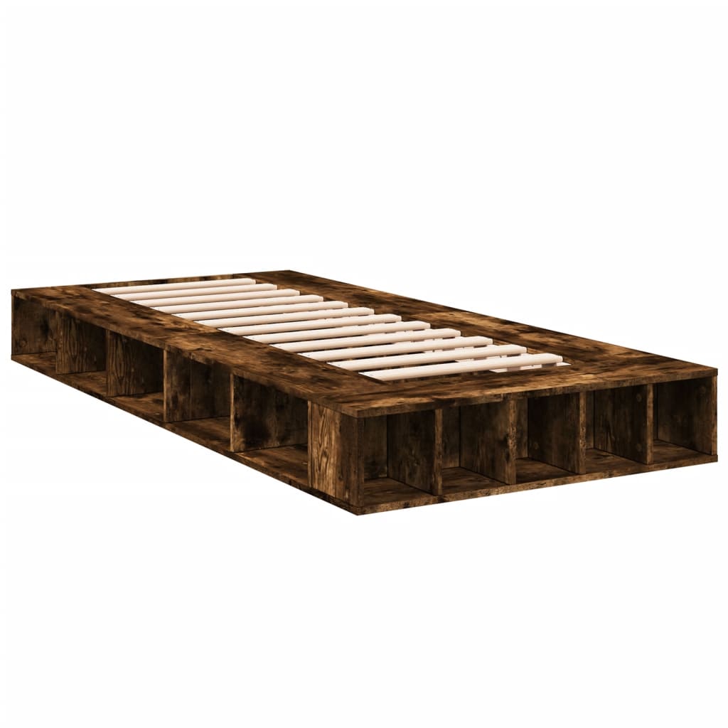 Modern Wooden Single Size 90cm Bed Frame Base With Under Storage Compartments