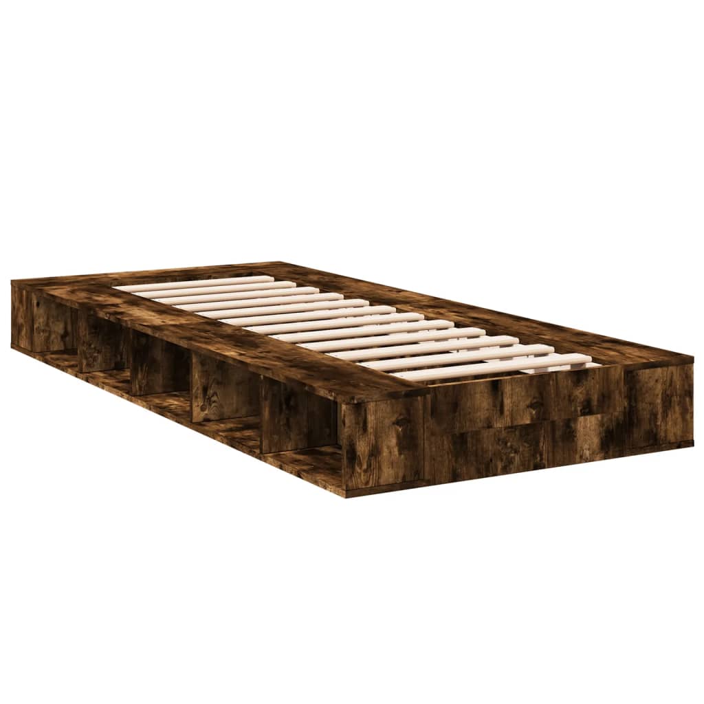 Modern Wooden Single Size 90cm Bed Frame Base With Under Storage Compartments