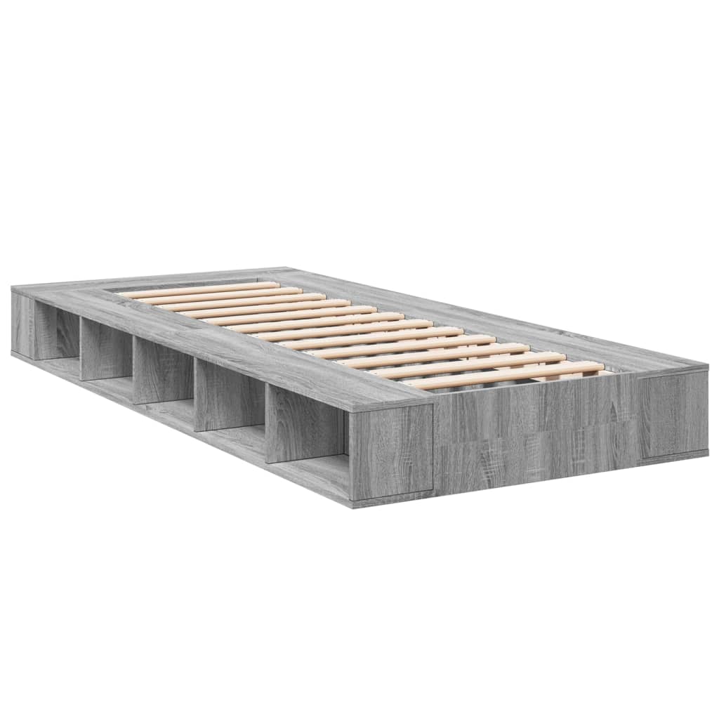 Modern Wooden Single Size 90cm Bed Frame Base With Under Storage Compartments