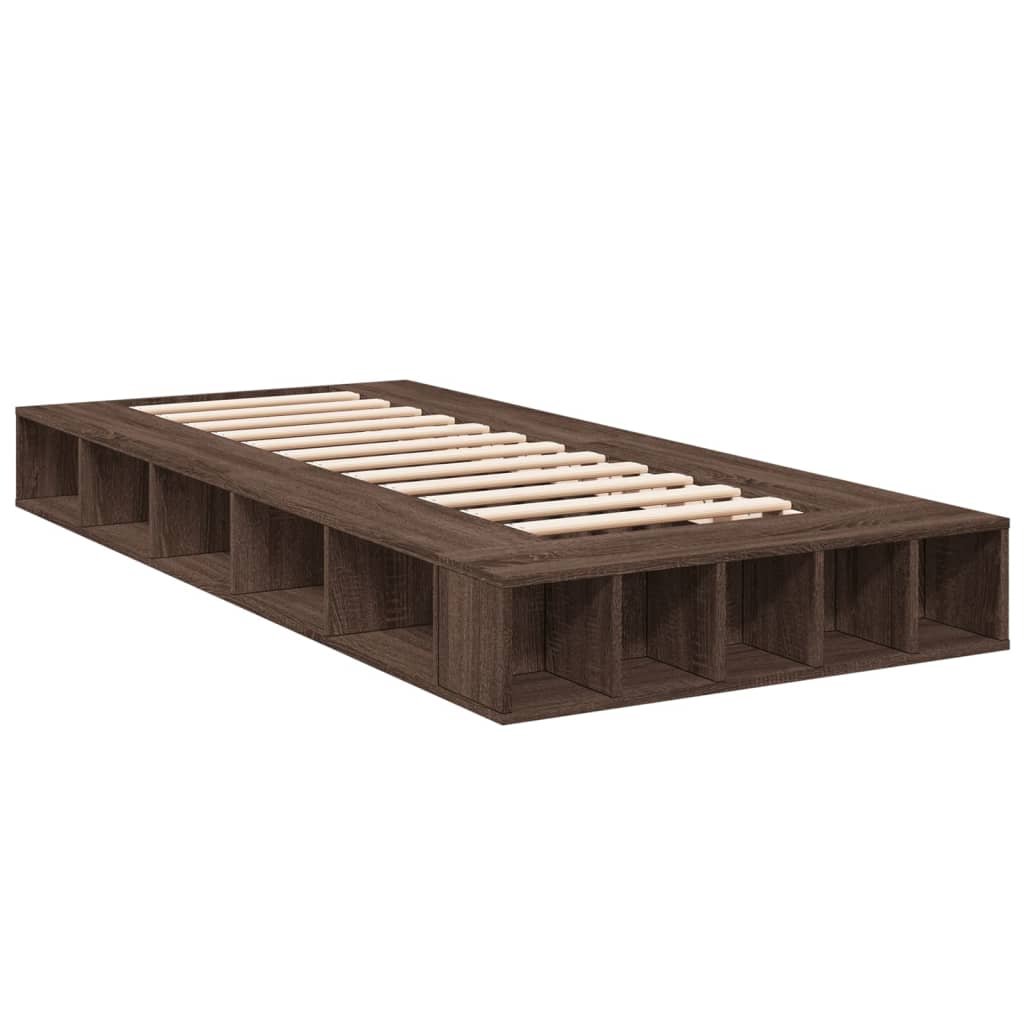 Modern Wooden Single Size 90cm Bed Frame Base With Under Storage Compartments