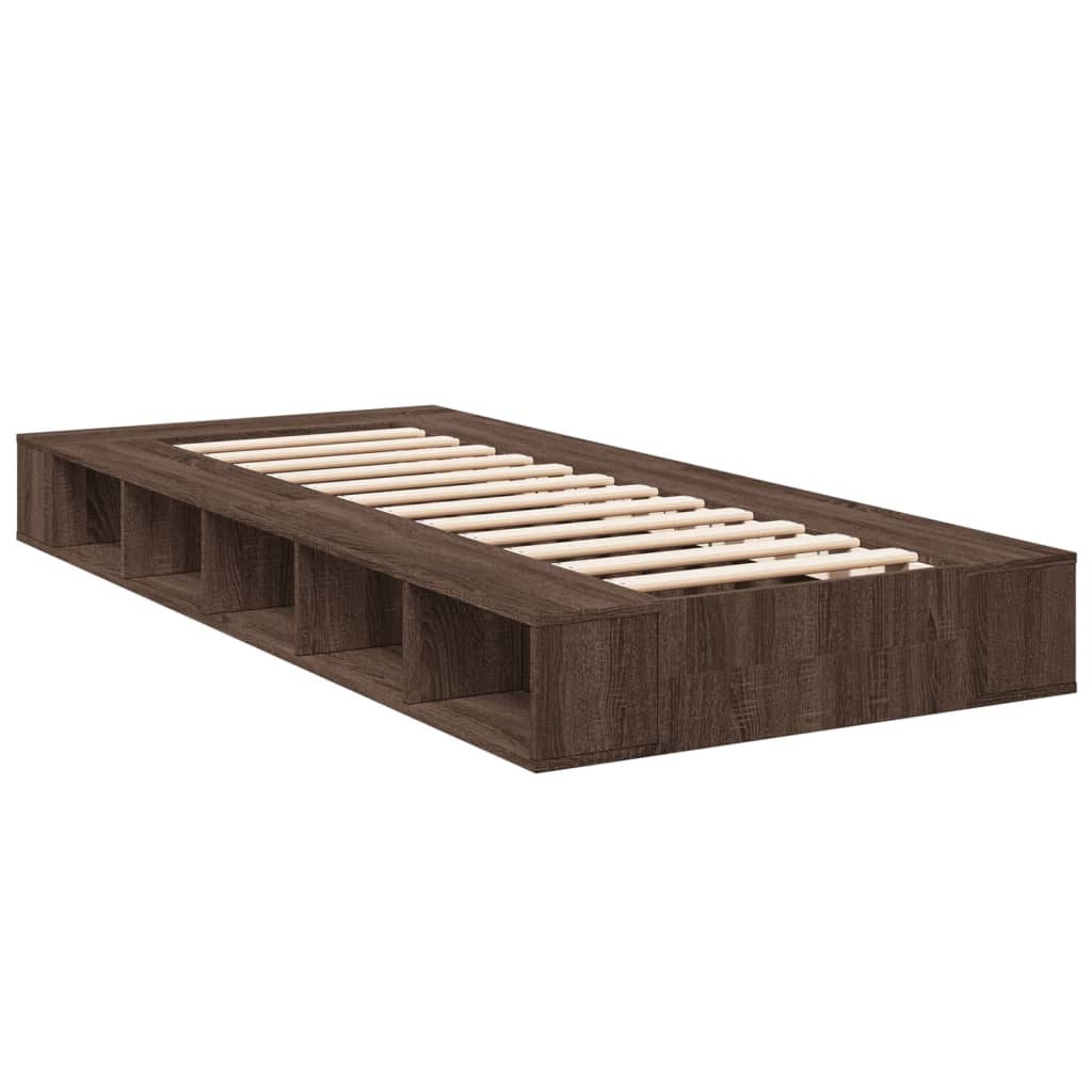 Modern Wooden Single Size 90cm Bed Frame Base With Under Storage Compartments