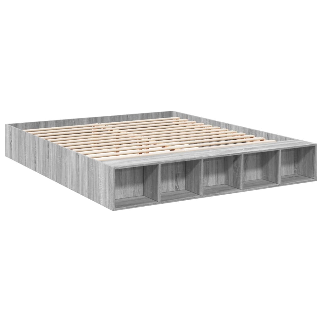 Bed Frame without Mattress Grey Sonoma 200x200 cm