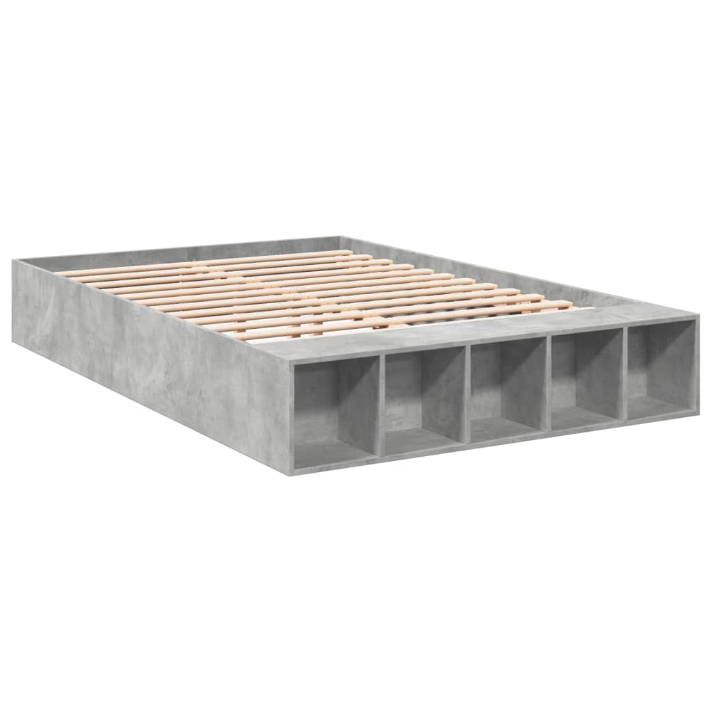 Bed Frame without Mattress Concrete Grey 135x190 cm Double