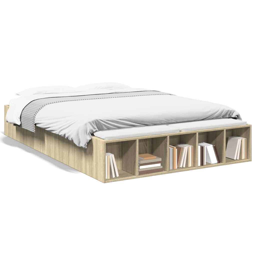 Bed Frame without Mattress Sonoma Oak 120x190 cm Small Double