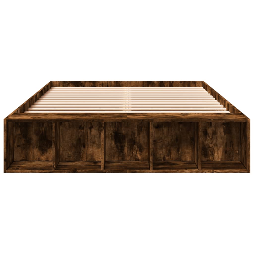Bed Frame without Mattress Smoked Oak 120x190 cm Small Double